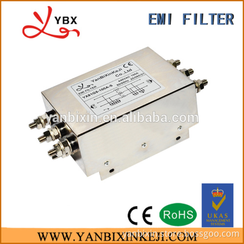 AC three phase three line low pass power line noise filter